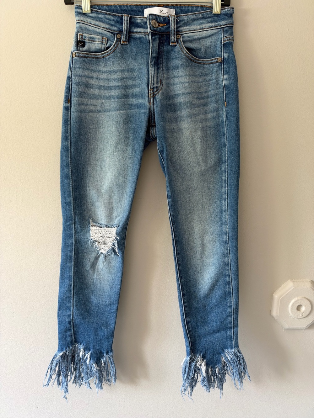 KanCan Dalton Mid-Rise Fringe Ankle Skinny Jeans - Picture 2 of 8